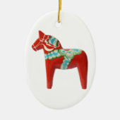 Red Swedish Dala Horse Keramisch Ornament (Voorkant)