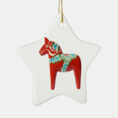 Red Swedish Dala Horse Keramisch Ornament (Rechts)