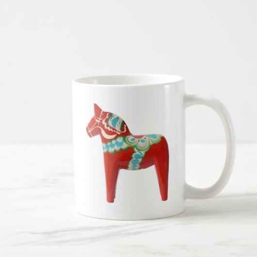 Red Swedish Dala Horse Koffiemok (Rechts)