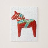 Red Swedish Dala Horse Legpuzzel (Verticaal)