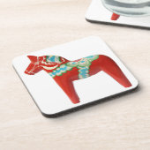 Red Swedish Dala Horse Onderzetter (Linkerzijde)