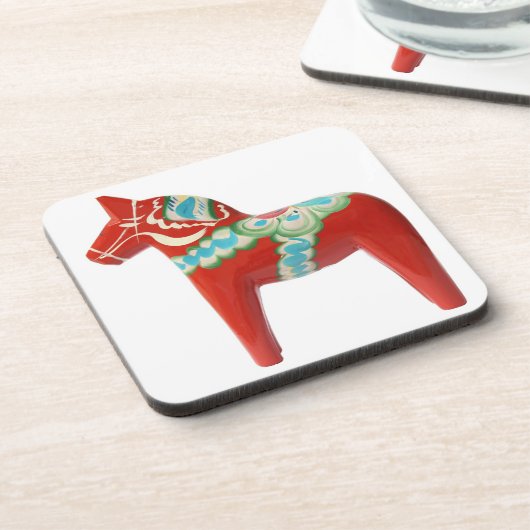 Red Swedish Dala Horse Onderzetter (Linkerzijde)