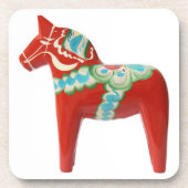 Red Swedish Dala Horse Onderzetter (Voorkant)
