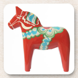 Red Swedish Dala Horse Onderzetter