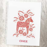 Red Swedish Dala Horse Persoonlijk Planner<br><div class="desc">Een  rood en wit Zweeds Dala Horse traditioneel volkskunstontwerp. Pas het aan door de naam te veranderen of te verwijderen. Originele kunst van Nic Squirrell.</div>