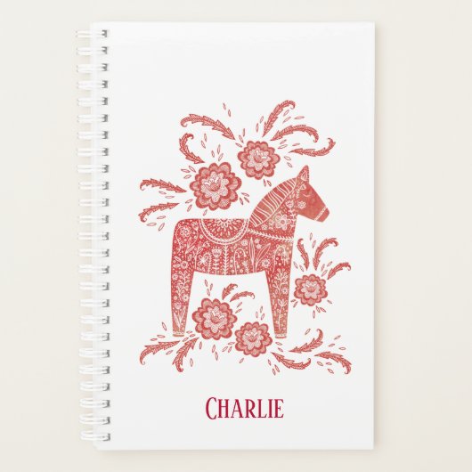 Red Swedish Dala Horse Persoonlijk Planner (Voorkant)