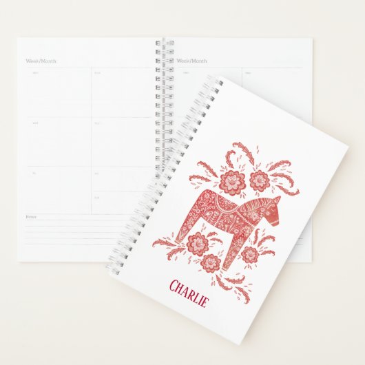 Red Swedish Dala Horse Persoonlijk Planner (Display)
