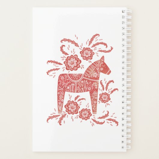 Red Swedish Dala Horse Persoonlijk Planner (Achterkant)