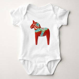 Red Swedish Dala Horse Romper