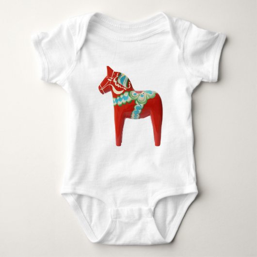 Red Swedish Dala Horse Romper (Voorkant)