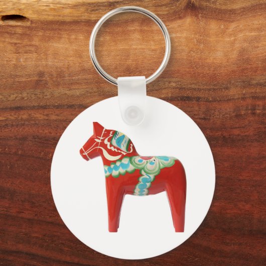 Red Swedish Dala Horse Sleutelhanger (Voorkant)