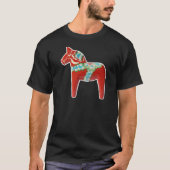 Red Swedish Dala Horse T-shirt (Voorkant)