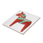 Red Swedish Dala Horse Tegeltje (Zijkant)