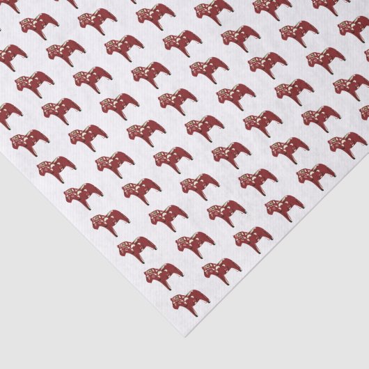 Red Swedish Dala Horses Tissuepapier (Detail)