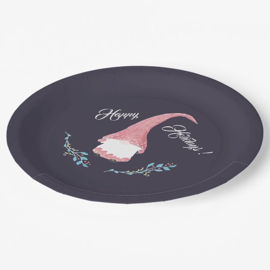 Red Swedish Gnome Holiday Paper Borden Papieren Bordje (Gekanteld)