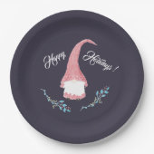 Red Swedish Gnome Holiday Paper Borden Papieren Bordje (Voorkant)