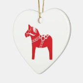 Red Swedish Horse Art Keramisch Ornament (Links)