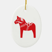 Red Swedish Horse Art Keramisch Ornament (Voorkant)