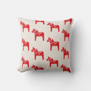 Red Swedish Horse Scandinavian Art Holiday Kussen