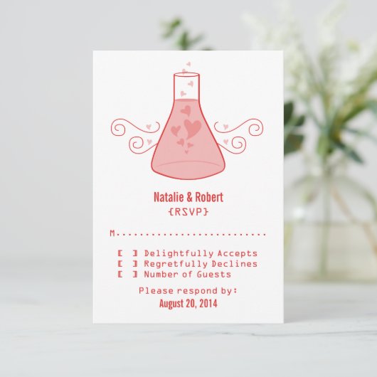 Red Sweet Chemistry Response Kaart (Staand voorkant)