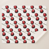 Red Sweet Cherries Sherpa Deken (Voorkant (horizontaal))