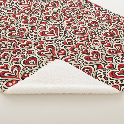 Red Sweet Hearts Sherpa Deken (3/4)