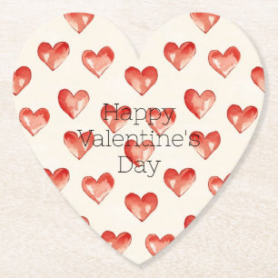 Red Sweet Hearts Valentijnsdag Kartonnen Onderzetters