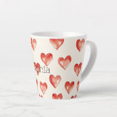 Red Sweet Hearts Valentijnsdag Latte Mok (Rechterhoek)