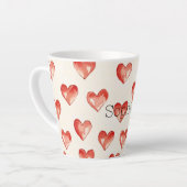 Red Sweet Hearts Valentijnsdag Latte Mok (Linkerhoek)
