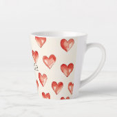 Red Sweet Hearts Valentijnsdag Latte Mok (Rechts)
