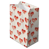 Red Sweet Hearts Verjaardag Medium Cadeauzakje (Achterkant Gekanteld)