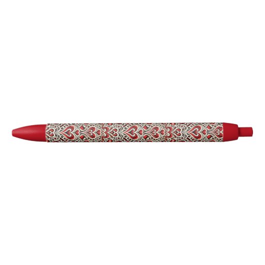 Red Sweet Hearts Zwarte Inkt Pen (Voorkant)