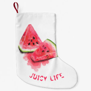 Red Sweet Juicy Watermelon met kerstmis Kleine Kerstsok