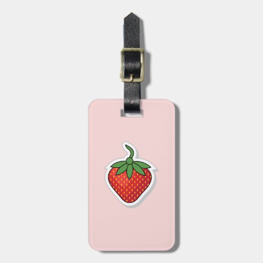 Red Sweet Strawberry - gepersonaliseerd Bagagelabel (Voorkant verticaal)
