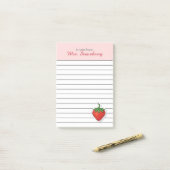 Red Sweet Strawberry - gepersonaliseerd Post-it® Notes (Op bureau)