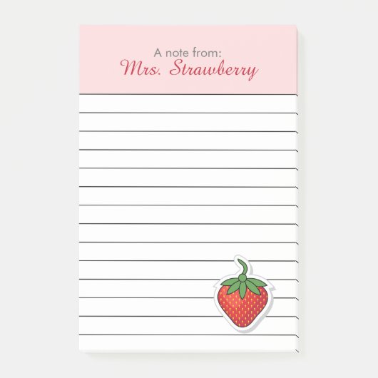 Red Sweet Strawberry - gepersonaliseerd Post-it® Notes (Voorkant)