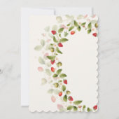 Red Sweet Wild Strawberry Flowers Baby shower Kaart (Achterkant)