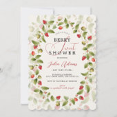 Red Sweet Wild Strawberry Flowers Baby shower Kaart (Voorkant)