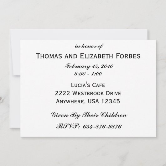 Red Swirl, 50e Jubileum Party Invitation Kaart (Achterkant)