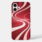 Red Swirl Abstract Retro Waves Phone Case (Achterkant)