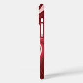 Red Swirl Abstract Retro Waves Phone Case (Achterkant / Links)
