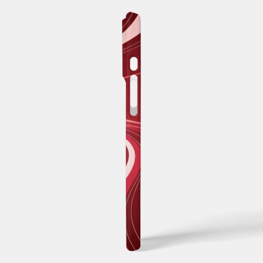 Red Swirl Abstract Retro Waves Phone Case (Achterkant / Links)