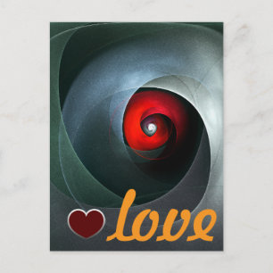 Red Swirl Artistic Modern Abstracte kunst Patroon Briefkaart