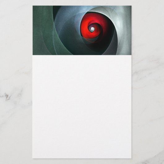 Red Swirl Artistic Modern Abstracte kunst Patroon Briefpapier (Voorkant)