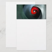 Red Swirl Artistic Modern Abstracte kunst Patroon Briefpapier (Voorkant / Achterkant)