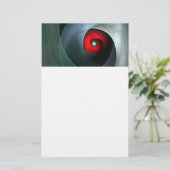 Red Swirl Artistic Modern Abstracte kunst Patroon Briefpapier (Staand voorkant)