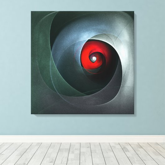 Red Swirl Artistic Modern Abstracte kunst Patroon Canvas Afdruk (Insitu (Houten vloer))