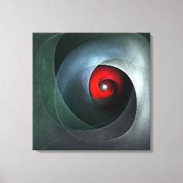 Red Swirl Artistic Modern Abstracte kunst Patroon  Canvas Afdruk