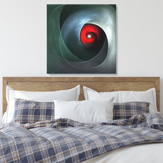 Red Swirl Artistic Modern Abstracte kunst Patroon  Canvas Afdruk (Insitu (Slaapkamer))
