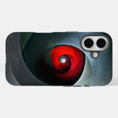 Red Swirl Artistic Modern Abstracte kunst Patroon Case-Mate iPhone Case (Achterkant (horizontaal))